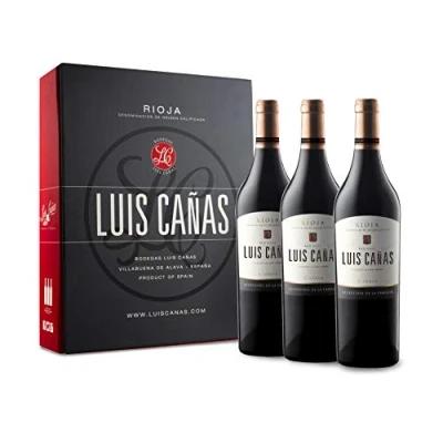 Imagen de Luis Cañas Vino Tinto con D.O. Rioja Reserva Familia Variedad Tempranillo, Carbernet Sauvigon Notas de Fruta Negra Barricas Roble Francés y Americano Estuche Cartón 3 Botellas 75 cl
