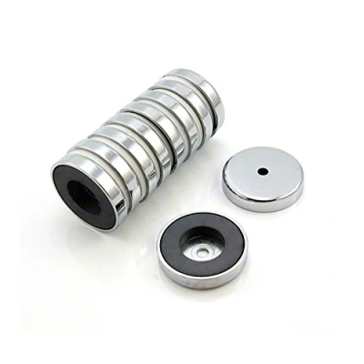 Imagen de Ferrite Pot Magnet Para Artes, Manualidades, Fabricación de Modelos, Bricolaje, Pasatiempos, Oficina Y Hogar 50mm Diámetro x 10mm Espesor 8.5mm 15.8kg Paquete 10