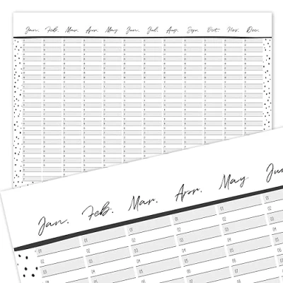 Imagen de Calendario de cumpleaños Dots I DIN A3 independiente del año permanente para niñas, mujeres, WG, toda la familia Blanco y negro dv_1042