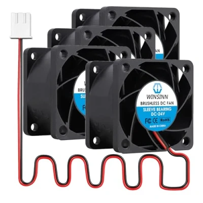Imagen de WINSINN Ventilador DC 40 mm 24 V 4028 rodamientos deslizantes refrigeración sin escobillas x 28 2 pines (4 unidades)
