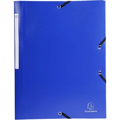 Imagen de Exacompta 55812e Carpetas con 3 solapas goma elástica (polipropileno), color azul oscuro, pack de 10