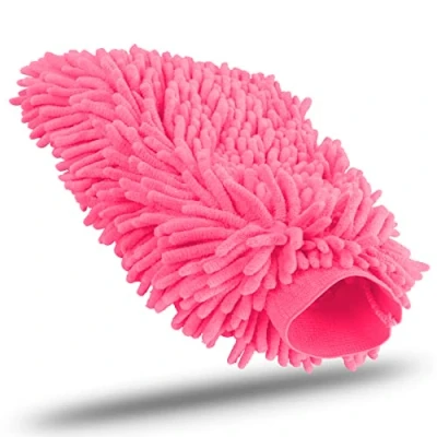 Imagen de KUNSTIFY Guante de Lavado Accesorios para el Coche Paños Microfibra Set Limpieza del Paño Cuidado Nanofibra (Rosa)