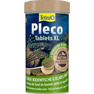 Imagen de Tetra Pleco Tablets XL Alimento rico en nutrientes para peces de fondo herbívoros grandes, lata con 133 pastillas