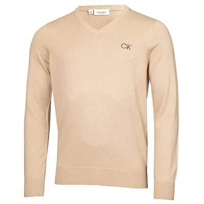 Imagen de Calvin Klein Golf Hombre con Cuello en V Tour Suéter Latté M