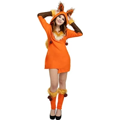 Imagen de Funidelia Disfraz de Zorro para Mujer Talla XL Animales Color: Naranja Divertidos Disfraces y complementos Carnaval Halloween