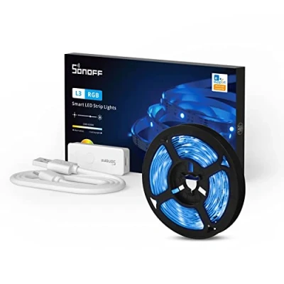 Imagen de SONOFF L3 Tiras LED 5M,RGB Tira de Luces Inteligente Regulable, Habitacion compatibles con Google Assistant, Alexa y SmartThings
