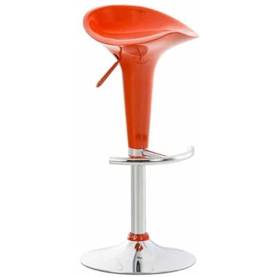 Imagen de Taburete Saddle con Asiento De Polipropileno I Bar Altura Regulable &amp; Giratorio Silla Alta Cocina Reposapiés Color:, Color:Naranja