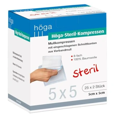 Imagen de höga compresas de estériles, estériles Mull 5 x cm 2 unidades, 8 enchufes, en 14079 tipo 17, pack 3