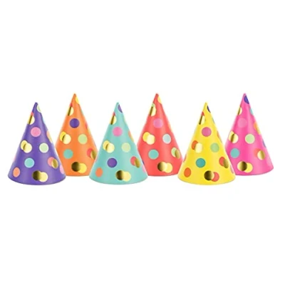 Imagen de PartyDeco Dots Mix 16 cm 6 unidades fiesta de cumpleaños sombreros Happy Birthday Party decoración