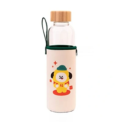 Imagen de Grupo Erik Botella agua BT21 Chimmy cristal resistente con funda protectora termica 500ml niños sin BPA/Botella de reutilizable niña