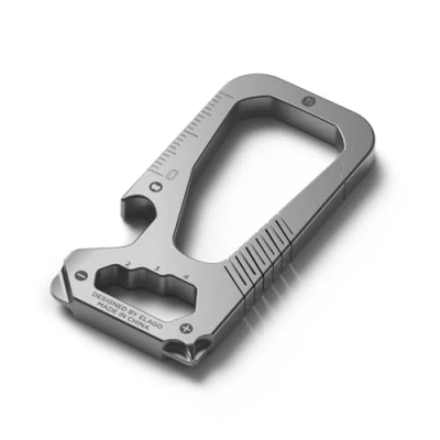 Imagen de elago herramienta multiple Titanium EDC Mosquetón Llavero con Destornillador, Cabeza Plana, Llave Hexagonal, Regla, Abrebotellas, Multifuncional, Durabilidad, Ligero, Fuerte
