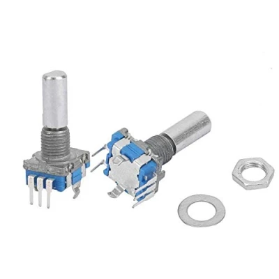 Imagen de 10PCS Codificador Rotativo de 5 Pines + Arandelas Tuercas DC 5V EC11 Rotatorio Interruptor Codificación Potenciómetro Digital con