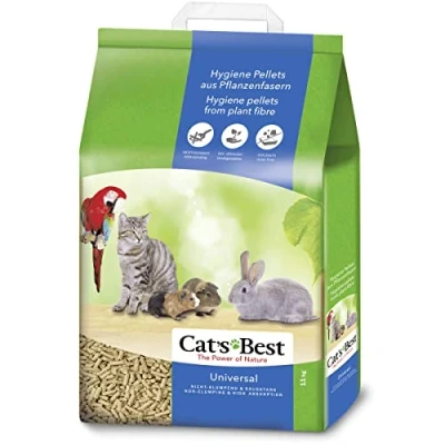 Imagen de Cat&#039;s Best Arena para Gatos Universal 20 L (11 kg). Pájaros, Conejos Biodegradable Sin Polvo. Lecho Ecológico de Fibra Vegetal.
