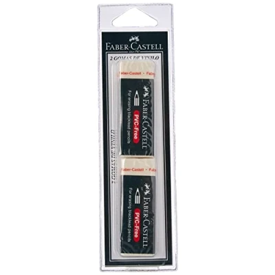 Imagen de Faber Castell Blister 2 gomas de borrar Goldfaber blanco