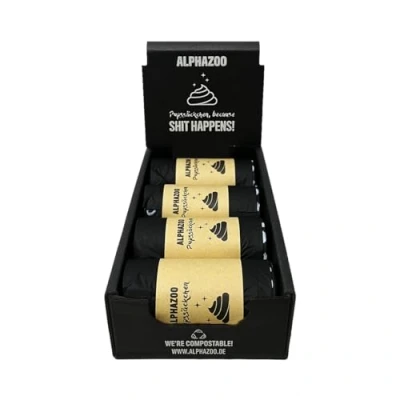 Imagen de alphazoo bolsas para excrementos de perros biodegradables, 120 unidades, sostenibles con ruedas, a prueba fugas, resistentes desgarros