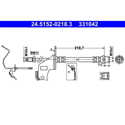Imagen de ATE 24.5152 0218.3 Latiguillos de Freno 230 M10x1 OPEL: Astra H Hatchback, GTC