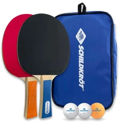Imagen de Donic Schildkröt Set de Tenis Mesa Hobby para 2 Jugadores, Raquetas, 3 Pelotas, en Bolsa Tranporte, 788602