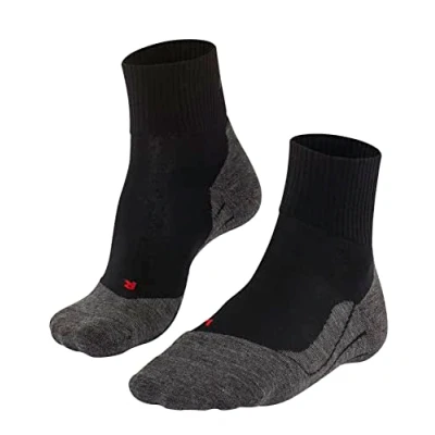 Imagen de FALKE TK5 Wander Wool Short M SSO lana hilo funcional anti ampollas fino 1 par, Calcetines para senderismo Hombre, Negro (Black Mix 3010), 42 43