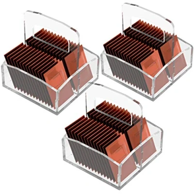 Imagen de Danieli Paquete de 3 porta sobres azúcar o bolsitas té y infusiones PTZ001 2 compartimentos Caja mesa con manija para