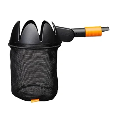 Imagen de Fiskars Recogedor de frutas, Cabezal herramienta QuikFit, Longitud: 32 cm, Plástico reforzado con fibra vidrio/Algodón, Negro/Naranja, 1000693