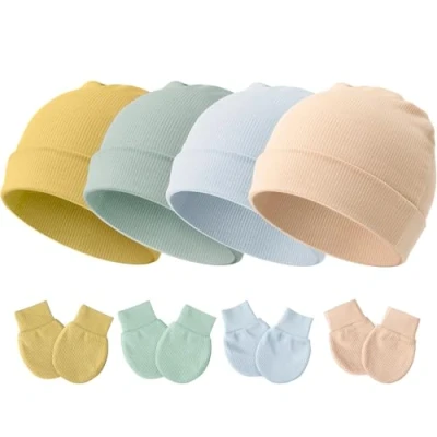 Imagen de DRESHOW Bebé Gorro y Guantes para Recién Nacido Beanie Sombrero Bebés Niños Gorros