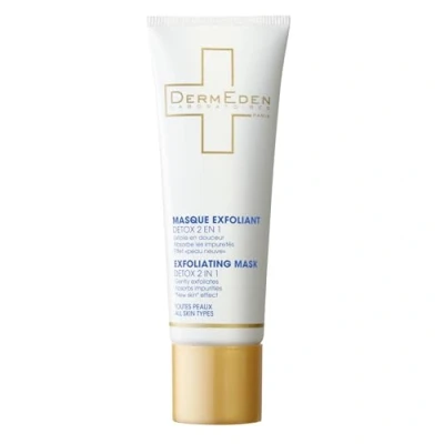 Imagen de DermEden Mascarilla Exfoliante Detox 50 ml 2 acciones en 1 Elimina todas las impurezas y partículas de polución Purifica, cierra desobstruye los poros la piel Made in France
