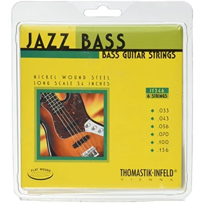 Imagen de Thomastik cuerdas para Bajo Eléctrico Jazz Bass Serie niquel entorchado plano juego 6 JF346 escala larga 34&quot;