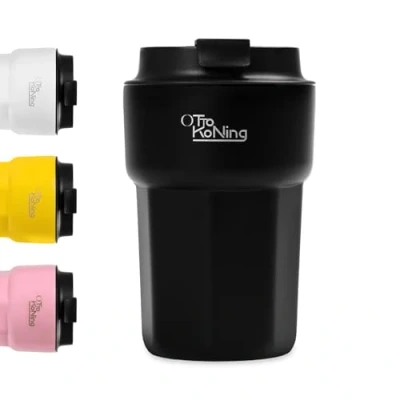 Imagen de Otto Koning Termo Cafe 350ml Taza de 100% a Prueba Fugas, Termica acero inox sin BPA, vaso para llevar, termico café, agua, té caliente y frio