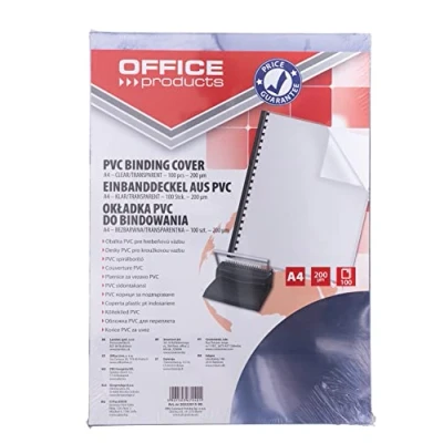 Imagen de Office Products 20221515 90 carátulas para encuadernar PVC, A4, 150 g/m² 100 unidades), transparente