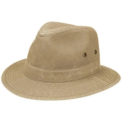 Imagen de Stetson Sombrero Organic Cotton para Hombre de Tela algodón orgánico Viaje con protección UV 40+ sostenible Primavera/Verano Beige XL (60 61 cm)