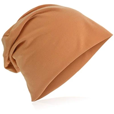 Imagen de Gorro de punto grande, estilo beanie, largo, unisex, unicolor, para hombres y mujeres, moderno melocotón talla única
