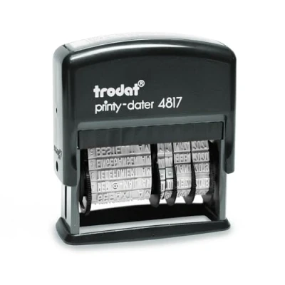 Imagen de FORMULARIO TRODAT CON FECHADOR 12 TEXTOS ENTINTAJE AUTOMATICO4 MM, ALEMAN