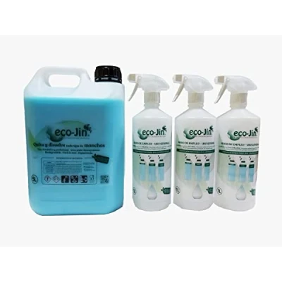 Imagen de ECO JIN GRAN PODER DESENGRASANTE BIDON 5 LITROS ULTRA CONCENTRADO + 3 VAPORIZADORES (SPA)