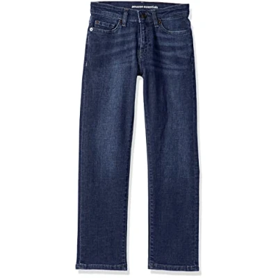 Imagen de Amazon Essentials Vaqueros estándar de Corte Recto Niño, Lavado Oscuro, 10 años