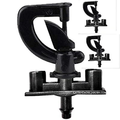 Imagen de Suinga 100 x Microaspersor Bailarina Invertida Circular 360º para riego agricola y en jardineria. de con Radio Alcance 2 a 2,5 Metros, Negro
