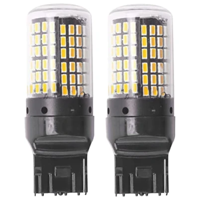 Imagen de Qiaohome 2 Unids Super Brillante T20 7440 W21W Wy21W 144 Smd Luz De Marcha Atrás Intermitencia Libre Errores No Flash Bombillas Led, Carcasa Negra (Luz Amarilla)