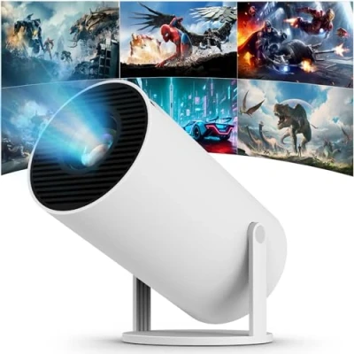 Imagen de Mini proyector, Proyector inteligente 4K/120 ANSI con BT 5.0, Android 11.0, portátil Corrección automática de Trapecio, 180 grados, 130 pulgadas, adecuado para teléfono/PC/HDMI USB