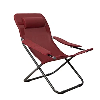 Imagen de HOMECALL Silla de camping plegable con respaldo ajustable textileno 2 x 1, rojo