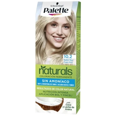 Imagen de Schwarzkopf Palette Naturals Tinte 10.2 Rubio Muy Claro Frío Coloración Permanente Sin Amoníaco Resultados de Color Natural