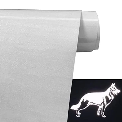 Imagen de FOSER Plotter Foil Textil, Vinilo de transferencia calor arco iris reflectante arcoiris 30.5 cm x 1.5m, para camiseta bricolaje, telas (Plata anti óptica)