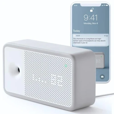 Imagen de AWAIR Element medidor de Calidad del Aire Innovador CO2 (Detector dióxido Carbono) Monitor Temperatura, Humedad, Polvo Fino (PM 2,5) o Productos químicos (VOC)