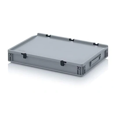 Imagen de Auer caja de almacenaje con tapa bisagra ED 64/75 HG, 15 l, 60 x 40 9 cm, industrial apilable, transporte plástico