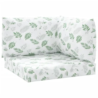 Imagen de vidaXL Cojines para palets 3 Unidades Tela Oxford Estampado de Hojas, cojín palets, jardín, sofá, cojín, Exterior, sofá palés