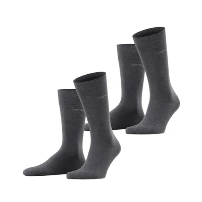 Imagen de ESPRIT Basic Uni 2 Pack M SO algodón unicolor pares, Calcetines Hombre, Gris (Anthracite Melange 3080), 47 50