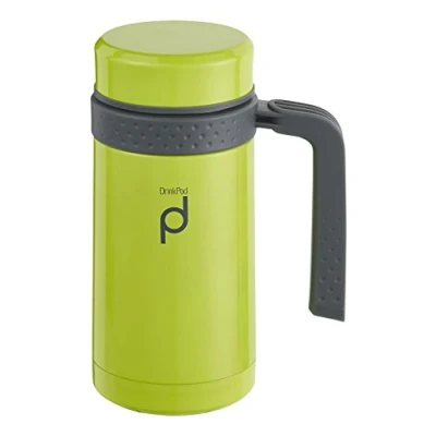 Imagen de Termo Aislado al vacío Pioneer para Bebidas, a Prueba de Goteo, Acero Inoxidable, 0,45 L Capacidad, Verde, 18.5 x 11 cm