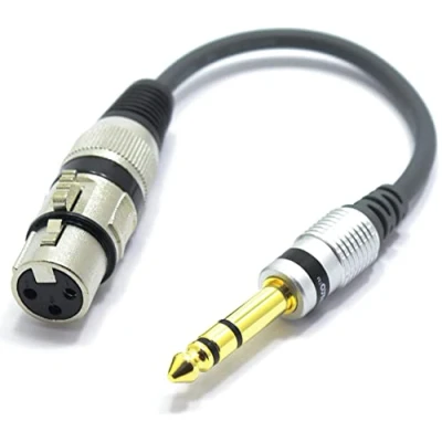 Imagen de VITALCO XLR Hembra a Jack 6,3 Estéreo TRS Adaptador Audio de Micrófono Cable 3 Pines 6,35mm Macho