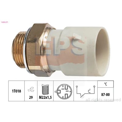 Imagen de EPS 1.850.271 Interruptor de temperatura, ventilador del radiador M22x1,5 Made in Italy OE Equivalent VOLVO: V40 Familiar, S40 I