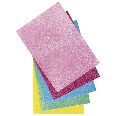 Imagen de Rayher Hobby 53960000 Fieltro brillante, surtido: rosa/rosa/turquesa/verde/amarillo sol, 21 x 30 0,1 cm