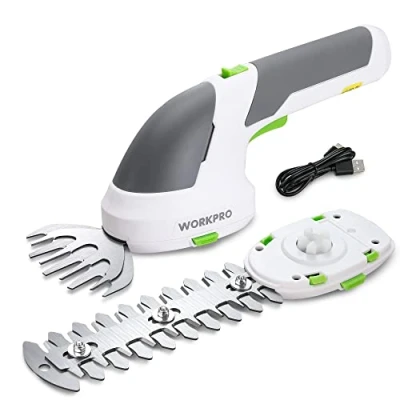 Imagen de WORKPRO Tijeras Cortacésped y Arreglasetos 2 en 1, 7,2 V Cortasetos a Batería Ah, Arreglaseto con Tipos de Cuchillas Ancho Corte 100 mm, 150 Herramienta para Jardín (Blanco)