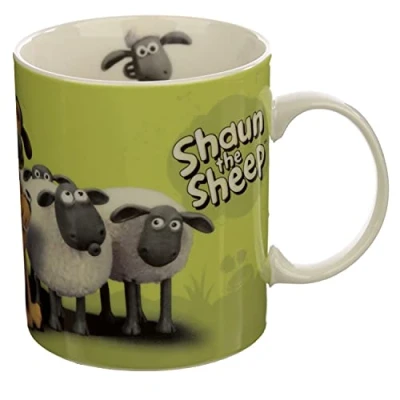 Imagen de Puckator Mug en Porcelaine Trendre Shaun Le Mouton Vert Tazas de Desayuno, Multicolor, único